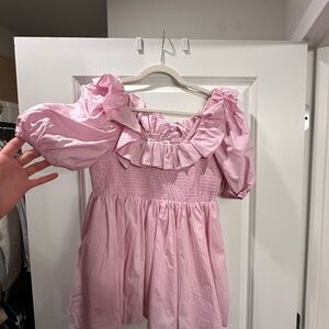 English Factory Light Pink Ruffled Top